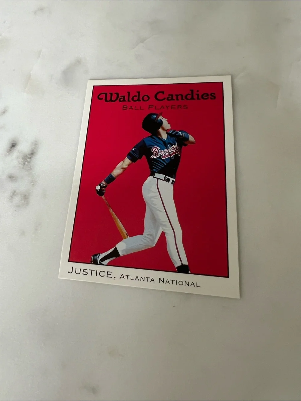 1991 Waldo Candies - Dave Justice #3 Atlanta Braves - RARE Food Issue -Ex / Read
